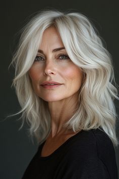 28 Trendy Shaggy Hairstyles for Older Women You Have to See in 2024 – CreativeBooster Womens Haircuts Medium, Stunning Hairstyles, Bob Haircuts For Women, Haircut For Older Women, Medium Hair Cuts, Older Women Hairstyles, Elegant Hairstyles, Medium Length Hair Cuts, Grey Hair