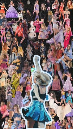 a collage of barbie dolls is shown in this image