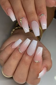 Nails Design With Rhinestones, Gem Nails, Acrylic Nails Coffin