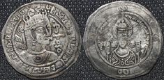 two silver coins, one with an image of a man and woman on the reverse