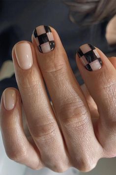 Checkered Nails DIY Are Now Trending On Pinterest Check more at s://lifesstyle.lovestoblog.com/2023/07/05/checkered-nails-diy-are-now-trending-on-pinterest/ Checkered Nails, Mens Nails, Trending On Pinterest, Smink Inspiration, Minimal Nails, Nails Diy, Hair Skin Nails, Minimalist Nails, Dream Nails