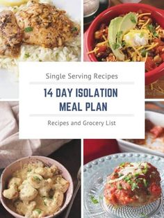 Meal Plan For One Person, Easy Vegetarian Chili Recipe, Survival Recipes, Meal Planner With Grocery List, Curried Carrot Soup, Easy Meals For One, Home Cooked Meals, Single Serve Desserts