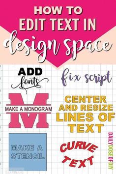 how to edit text in design space for scrapbooking and other projects by the letter m