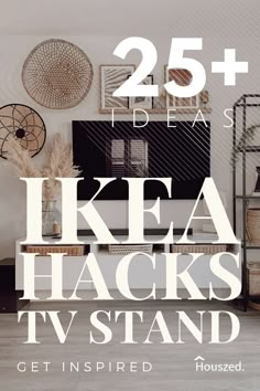 the 25 + best ikea hacks tv stand is displayed in front of a white wall