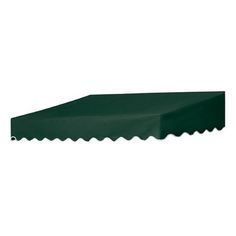 a green awning with scalloped edges on an isolated white background for display