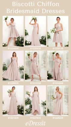 bridesmaid dresses in different styles and colors