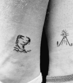 two small tattoos on the legs of people