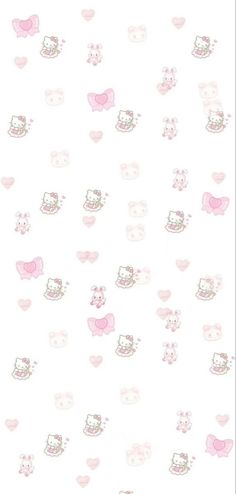 an image of hello kitty wallpaper with pink and white designs on the walls,