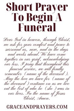 Are you seeking prayers for a funeral? Then we hope you can use these 11 opening prayers as a guide for the beginning of the funeral! Click to read all prayers for a funeral. Bible Readings For Funerals, Words For Sympathy Card, Words Of Sympathy, Sympathy Card Messages, Sympathy Messages, Opening Prayer, Sympathy Quotes, Short Prayers