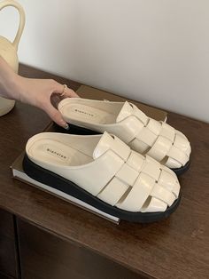 Sku CY-!158476 Material PU Feature Woven , Round-Toe , Hollow , Split-joint Occasion Casual , Office , Urban , Vintage Seasons Spring , Summer , Autumn Type Sandals , SlippersMules Color WHITE,BROWN,BLACK Size 35,36,37,38,39 Mules Sandals, Reindeer Headband, Woven Sandals, Sandals Slippers, Girly Shoes, Mule Sandals, Casual Office, Toe Designs, Pump Sandals