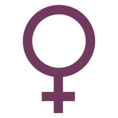 the female symbol is shown in purple on a white background, it appears to be an icon for women's rights