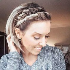 Lindo Trenzas para Pelo Corto con 20 Ejemplos //  #corto #Ejemplos #lindo #para #pelo #Trenzas Amazing Braids, Hair Twists, 2 Braids, Pretty Braids, Short Braids, Peinados Fáciles Para Cabello Corto, Short Wedding Hair, Short Hairstyle