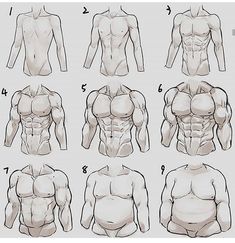 how to draw the human body with different angles and muscles for each part of the body