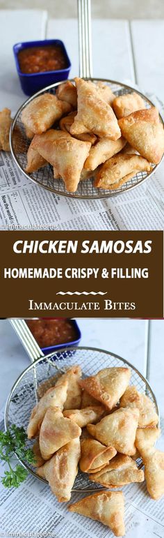 chicken samosas made crispy and filling in immaculate bites