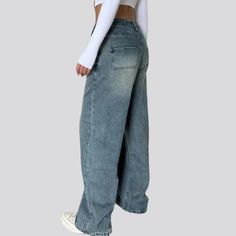 Be the trendsetter of 2023 Autumn-Winter season with our newest sanded baggy jeans for women! This timeless piece of fashion promises to be the standout hero of your wardrobe. perfectly combining the vintage style of the Y2K era with today's fashion ethos.Why You'll Fall In Love High-Waisted Baggy Jeans: Flaunt your curves in this vibrant high-waisted baggy jeans. designed to fit you perfectly and keep you comfortable. Sanded Finish: Its unique sanded finish brings an extra layer of depth. textu High Waisted Baggy Jeans, Baggy Jeans For Women, Y2k Era, 2023 Autumn, Jeans For Women, Vintage Inspired Design, Baggy Jeans, Baggy Fits, Y2k Fashion