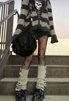 Skylarcore Outfits, Grunge Must Haves Clothing, Academic Grunge Outfits, Izzycore Outfits, Goth Outfit Female, Emo Sweater Outfits, Drainer Girl Outfit, Emo Core Outfits, Zombiecore Outfits