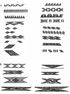 an image of different types of lines and shapes in the form of arrows on paper