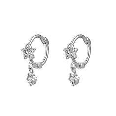 PRICES MAY VARY. Material: Except for cubic zirconia, these tiny flower hoop earrings are all made of genuine 925 Sterling Silver, which is Hypoallergenic, Lead-free, Nickel-free, Cadmium-free. Size: The total length is about 1.5cm/0.6in, the hoop: 1cm/0.39 inch. Its weight is about 1.1g/pair. Made of 925 sterling silver, it is small, lightweight and no pressure on the ears. Design: These tiny flower hoop earrings add a simple and fashion accessory for your everyday wear. Gift: Each pair comes w Flower Hoop Earrings, Small Hoop Earrings, Cute Gift Boxes, Tiny Earrings, Tiny Flowers, Jewelry Earrings Hoops, Small Flowers, Earrings For Women, Rose Gold Plates