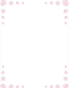 a white background with pink flowers in the center and an empty space for text or photos