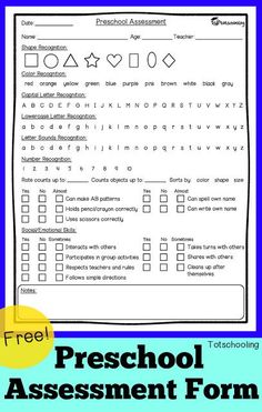 a printable worksheet for preschool with the words preschool, and an image of a