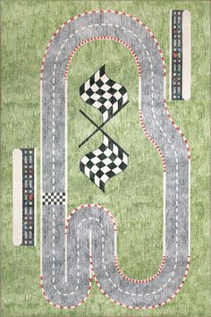 a drawing of a race track with cars on it