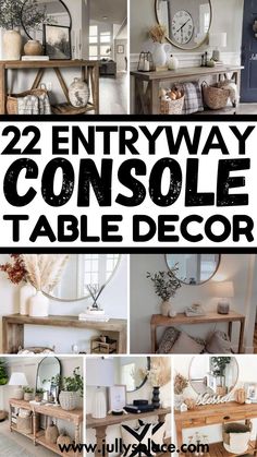 entryway table decor, entryway table ideas, entryway console table decor, console table decor ideas Ideas For Entryway Tables, Mirrors Over Console Tables, Entry Way Mirror And Table, Mirror Over Console Table Entry Ways, Entrance Console Wall Design, Console Decor Ideas Entryway, Entry Table With Gold Mirror, Mid Century Modern Console Table Decor, Entrance Way Table Decor