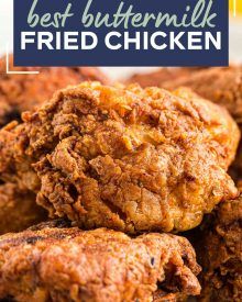 the best buttermilk fried chicken recipe is shown in front of an image with text overlay