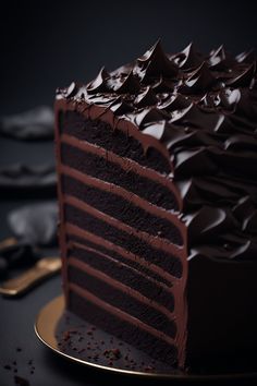 Multi-storey chocolate cake Dark Chocolate Cake Aesthetic, Chocolate Cake Slice Aesthetic, Cake Wallpaper Aesthetic, Aesthetic Chocolate Cake, Desserts Wallpaper, Chocolate Cake Aesthetic, Dark Chocolate Icing, Chocolate Cream Filling, Double Chocolate Cake