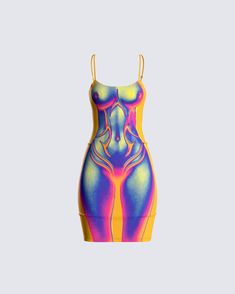 Make everyone in your path stop and stare with this body print dress 👀 Unfortunately for them, their imagination is the closest they will ever get 😜 Dress With Body Print, Body Heat Print Dress, Body Print Dress Outfit, Thermal Body Print Dress, Thermal Print Dress, Body Print Dress, Poster Girl Dress, Cami Mini Dress, Graphic Dress