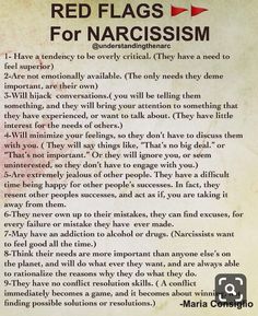 Signs Of Narcissism, Red Flag