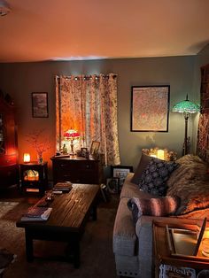 a living room filled with furniture and decor