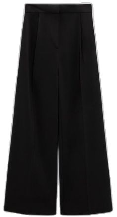 Tailored Ankle-length Black Pants, Tailored Black Long Pants, Tailored Trousers From Zara, Tailored Wide Leg Black Pants, Black Ankle-length Wide Leg Pants With Belt Loops, Black Wide Leg Bottoms For Business Casual, Tailored Black Wide Leg Pants For Business Casual, Black Pants With Welt Pockets For Spring, Black Wide Leg Business Casual Pants