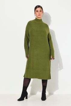 Knit Turtleneck Dress - Made from a soft, stretchy knit for a flattering fit that moves with you all day long. Knit Turtleneck Dress, Turtleneck Dress, Knit Turtleneck, Turtle Neck Dress, Hunter Green, Dress Making, Turtle Neck, Midi Dress, Knitting