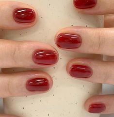 #nails #nailart #nailsofinstagram #naildesign #nailstagram #nailtech #nailsoftheday #nailartideas Warm Toned Nails, Nails Design Korean, Short Nails For Winter, Winter Nude Nails, Red And Nude Nails, Short Jelly Nails, Korean Nails Short, Korean Gel Nails, Korean Nail Designs