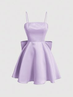 Lilac Purple Sexy,Party Collar Sleeveless Woven Fabric Plain Cami,Fit and Flare Embellished Non-Stretch  Women Clothing Damas Dresses For Quince Purple, Vestidos Color Lila, Quince Bears, Dama Dresses For Quince, Dama Dresses Quinceanera, Vestido Color Lila, Dream Quinceanera, Grade 8 Grad Dresses, Simple Spaghetti