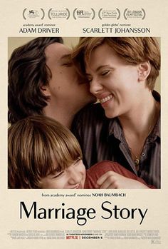 a movie poster for marriage story with two people kissing each other and the words marriage story written on it