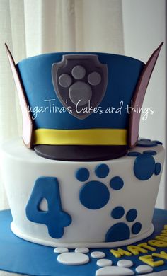 Chase From Paw Patrol Cake, Chase Cake Paw Patrol, Chase Birthday Cake Paw Patrol, Chase Birthday Cake, Chase Birthday Party, Chase Paw Patrol Cake, Chase Cake, Chase From Paw Patrol