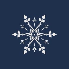 a white snowflake on a blue background