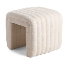 a stool made out of sheepskin with four sections on the bottom and one section at the top