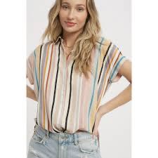 Must Haves, Short Sleeves, Stripes, Relaxed Fit, Clothes For Women, Women's Top, How To Wear