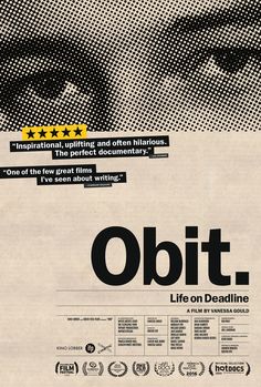 an advertisement for the film obit