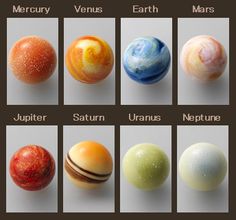 the planets and their names are shown in this image, with each planet on it's own side