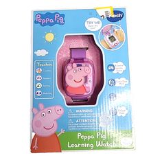 peppa pig learning watch in pink packaging