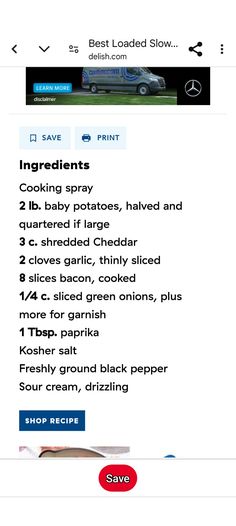 the ingredients for this recipe are shown in red and blue, along with instructions on how to cook them