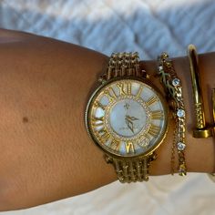 My Grandmother Loved Nice Watches, And When She Passed Left Them To Me. It Has Been Authenticated And Has No Signs Of Use. Nice Watches, Grandmothers Love, Judith Ripka, My Grandmother, Cool Watches, Gold Watch, Accessories Watches, Women Accessories, Signs