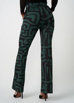 Style#: 4023BMG Stay comfortable and chic with the beautiful Abebe wide-leg fit and flare stretch pants in the Black Malachite Geometric print. Keep it simple with a basic body suit or take your look to the next level with a matching blazer. Features:. Waistband with elastic French seams down the center of the leg 2 side pockets at hip Fly front zipper with hook and eye closure 72%Rayon/ 24%Nylon/ 4%Spandex​ Stretch Woven fabric 33" Inseam Designed in the USA, imported Care Instructions: Use mil Wide Leg Pants Black, Mens Fall, Stretch Pants, Keep It Simple, Body Suit, Swimwear Accessories, Pants Black, Womens Fall, African Print