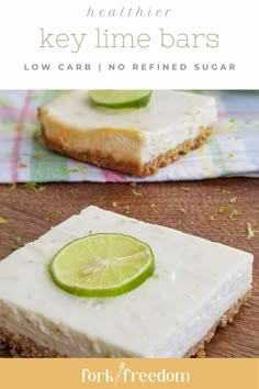 key lime bars are made with low carb and no refrigerated sugar