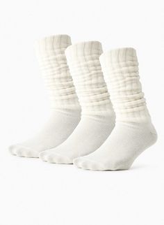 White Ribbed Socks, Slouchy Socks, Wedding Sweatshirts, Ribbed Socks, Exchange Student, Xmas List, Crew Sock, Linen Style, Brushed Cotton