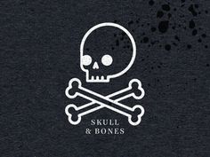 a skull and crossbones logo on a black shirt