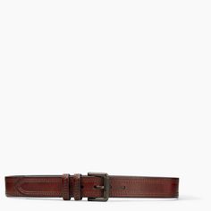 Handcrafted for a smooth hand and a durable grain. Handcrafted from oil-tanned harness leather, the Double Haul Belt has a smooth hand and a durable grain. The treated leather is more pliable and conforms to your body faster than untreated leather. Along with a matte gunmetal roller buckle, the belt also features a beveled edge with a black double-edge stitch, bullet tip, and double keeper. We suggest ordering one size higher than your pant size for best fit. Belt Brown, Tanning Oil, Edge Stitch, Leather Conditioner, Beveled Edge, Leather Material, Leather Belt, Grain, Buckle